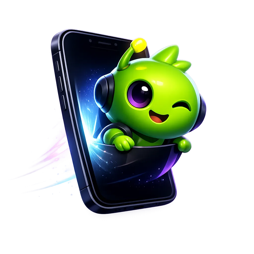 BCGame app promo image featuring a polished 3D mobile device with glowing accent lighting on a dark background