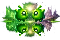 Glowing crypto coin exploding into neon light particles on dark background for BCGame bonus offer card