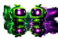 Glowing neon crystal gem levitating with vivid purple and cyan rim light against dark background for Bcgame bonus
